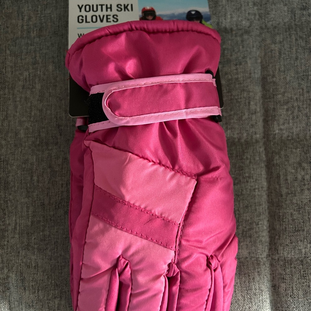 Pink Youth Ski Gloves